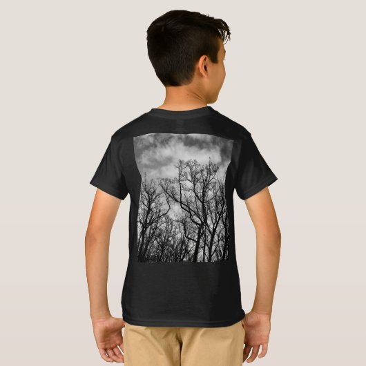 Oud kasteel in het bos t-shirt (Achterkant volledig)