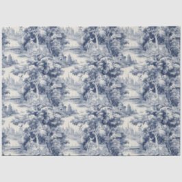 Oud Kasteel Modern Blauw Toile de Jouy patroon Tissuepapier