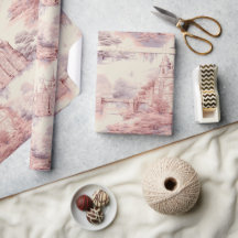 Oud Kasteel Modern rood Toile de Jouy patroon