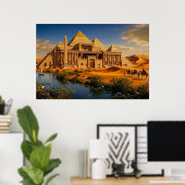 Oud Kasteel uit de Schroeiende Zandwoestijn Poster (Thuiskantoor)