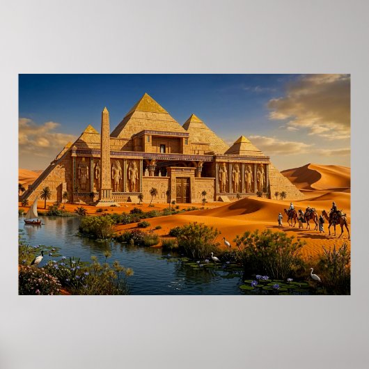 Oud Kasteel uit de Schroeiende Zandwoestijn Poster (Voorkant)