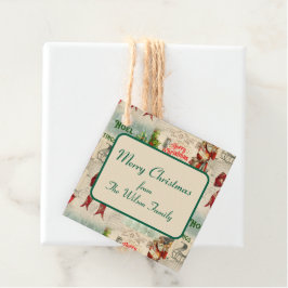 Oud Kerst Collage Bedankjes Labels
