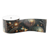 Oud Kerst Decoratie Patroon Grosgrain Lint (Spoel)