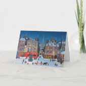 Oud Kerst Dorp Prettig Kerstfeest Feestdagen Kaart (Achterkant)