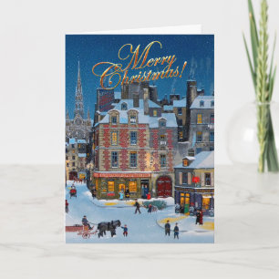 Oud Kerst Dorp Prettig Kerstfeest Kaart