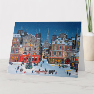 Oud Kerst Dorp vrolijk kerstfeest groet Kaart