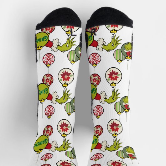 Oud kerst Grinch Ornament Patroon Sokken (Top)