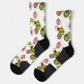 Oud kerst Grinch Ornament Patroon Sokken (Links)