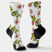 Oud kerst Grinch Ornament Patroon Sokken (Gebogen)