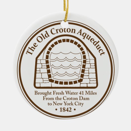 Oud Kerst Ornament van het Croton Aqueduct (Voorkant)