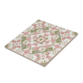 Oud kerst quilt bloemmotief tegeltje (Zijkant)