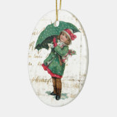 Oud kerst snoepje keramisch ornament (Links)