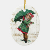 Oud kerst snoepje keramisch ornament (Voorkant)
