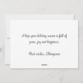 oud kerstblauw Hoefijzer met kerstboombessen Feestdagenkaart (Achterkant)