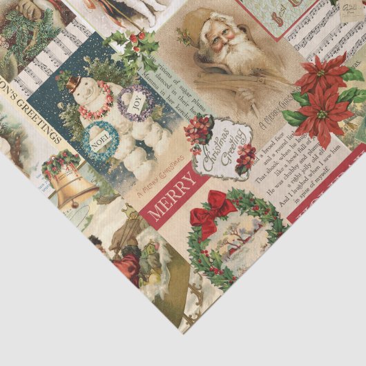 oud kerstcollage - onthoofdepapier tissuepapier (Detail)