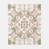 Oud kerstdekbed met bloemmotief fleece deken (Voorkant)
