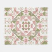 Oud kerstdekbed met bloemmotief fleece deken (Voorkant (Horizontaal))