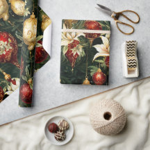 Oud kerstfantasie bloempatroon