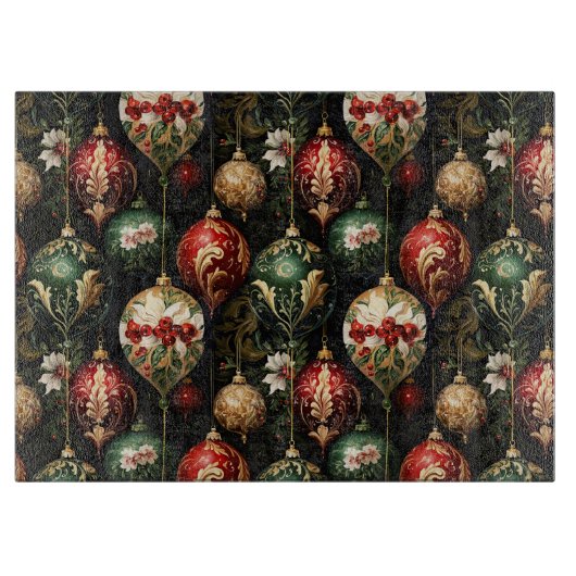 Oud kerstfantasie Bloempatroon Snijplank (Voorkant)