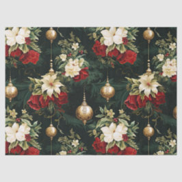 Oud kerstfantasie Bloempatroon Tissuepapier
