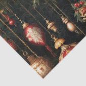 Oud kerstfantasie Bloempatroon Tissuepapier (Detail)