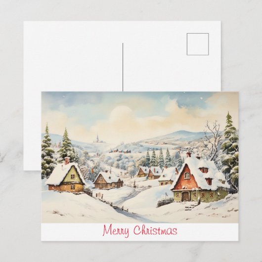 Oud Kerstfeest Briefkaart (Voorkant / Achterkant)