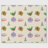 Oud Kerstfeest Cadeaupapier (Vlak)
