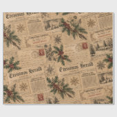 Oud Kerstfeest Cadeaupapier (Vlak)