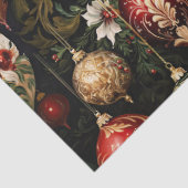 Oud kerstfeest fantasie Bloempatroon Tissuepapier (Detail)
