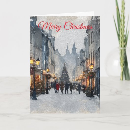Oud Kerstfeest Feestdagen Kaart (Voorkant)