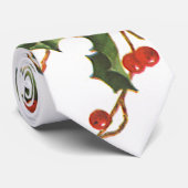 Oud kerstfeest, Hulstplant met Rode Bessen Stropdas (Opgerold)