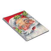 Oud kerstfeest, jolige kerstman met zijn hoed notitieboek (Rechterzijde)