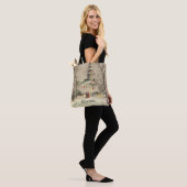 Oud Kerstfeest, kerk in winters landschap Tote Bag (Op model)