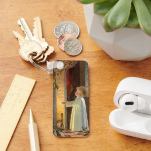 Oud Kerstfeest, Kind dat zich verwarmt bij de open Sleutelhanger