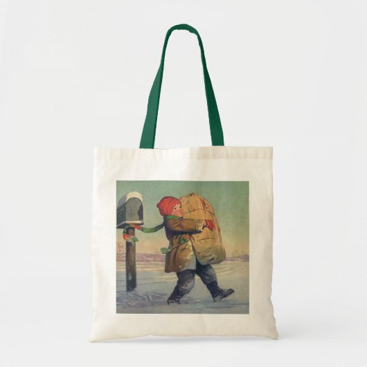 Oud Kerstfeest, Kind met Groot Pakket Tote Bag (Voorkant)