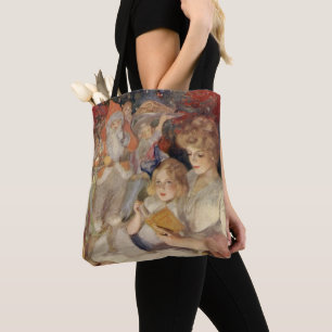 Oud Kerstfeest, moeder leest bedtijdverhaal Tote Bag