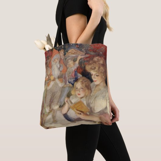 Oud Kerstfeest, moeder leest bedtijdverhaal Tote Bag (Dichtbij)