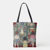Oud Kerstfeest rond een versierde boom Tote Bag (Achterkant)