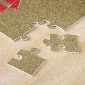 Oud kerstfeest, Schattige Kerstman Gnoom op Goud Legpuzzel (Zijkant)