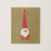 Oud kerstfeest, Schattige Kerstman Gnoom op Goud Legpuzzel (Verticaal)