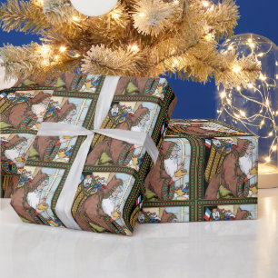 Oud kerstfeest, Sinterklaas Speelgoed Klompen Scho Cadeaupapier