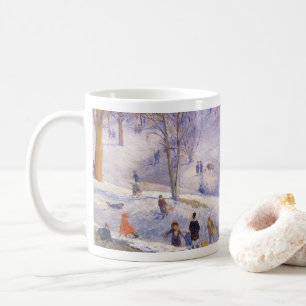 Oud kerstfeest, sleeën, Central Park Glackens Koffiemok