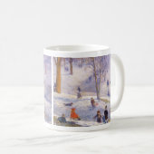 Oud kerstfeest, sleeën, Central Park Glackens Koffiemok (Voorkant rechts)