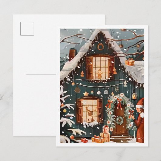 Oud Kerstfeest thuis Briefkaart (Voorkant / Achterkant)