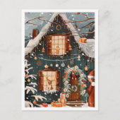 Oud Kerstfeest thuis Briefkaart (Voorkant)