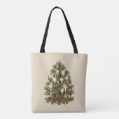 Oud Kerstfeest, Versierde Victoriaanse Boom Tote Bag (Achterkant)