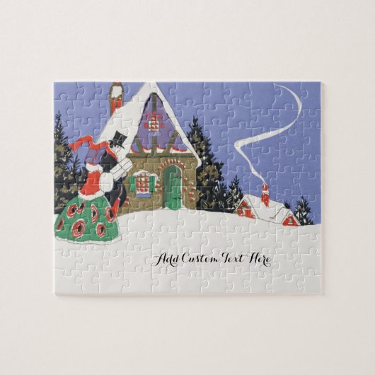 Oud Kerstfeest, Victoriaans paar gaat naar feest Legpuzzel (Horizontaal)