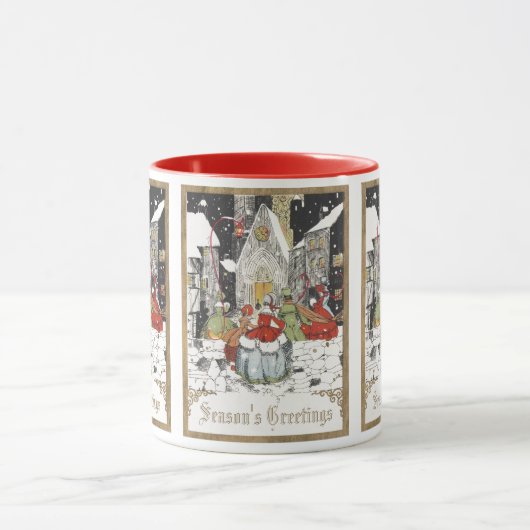 Oud Kerstfeest, Victoriaanse mensen in de kerk Mok (Midden)