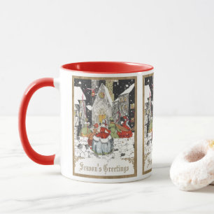 Oud Kerstfeest, Victoriaanse mensen in de kerk Mok