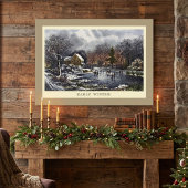Oud Kerstfeest, Vroeg Winter met Schaatsers Poster